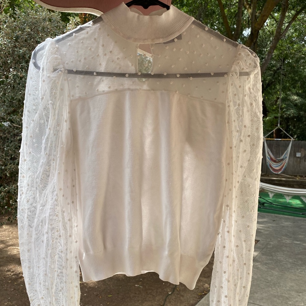 White long sleeve blouse size medium